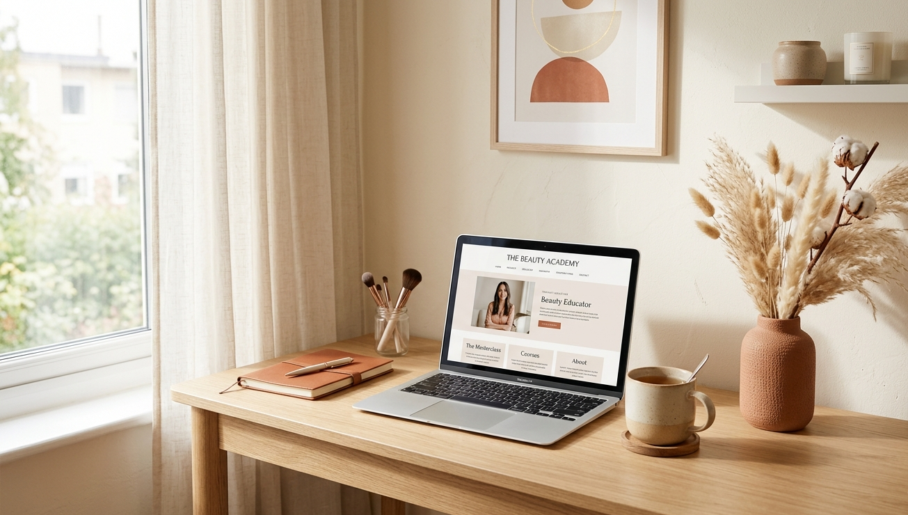 Voorbeeld van een schoolwebsite die Ustaza bouwt